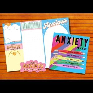“Anxiety” stationary and pen set with stickers